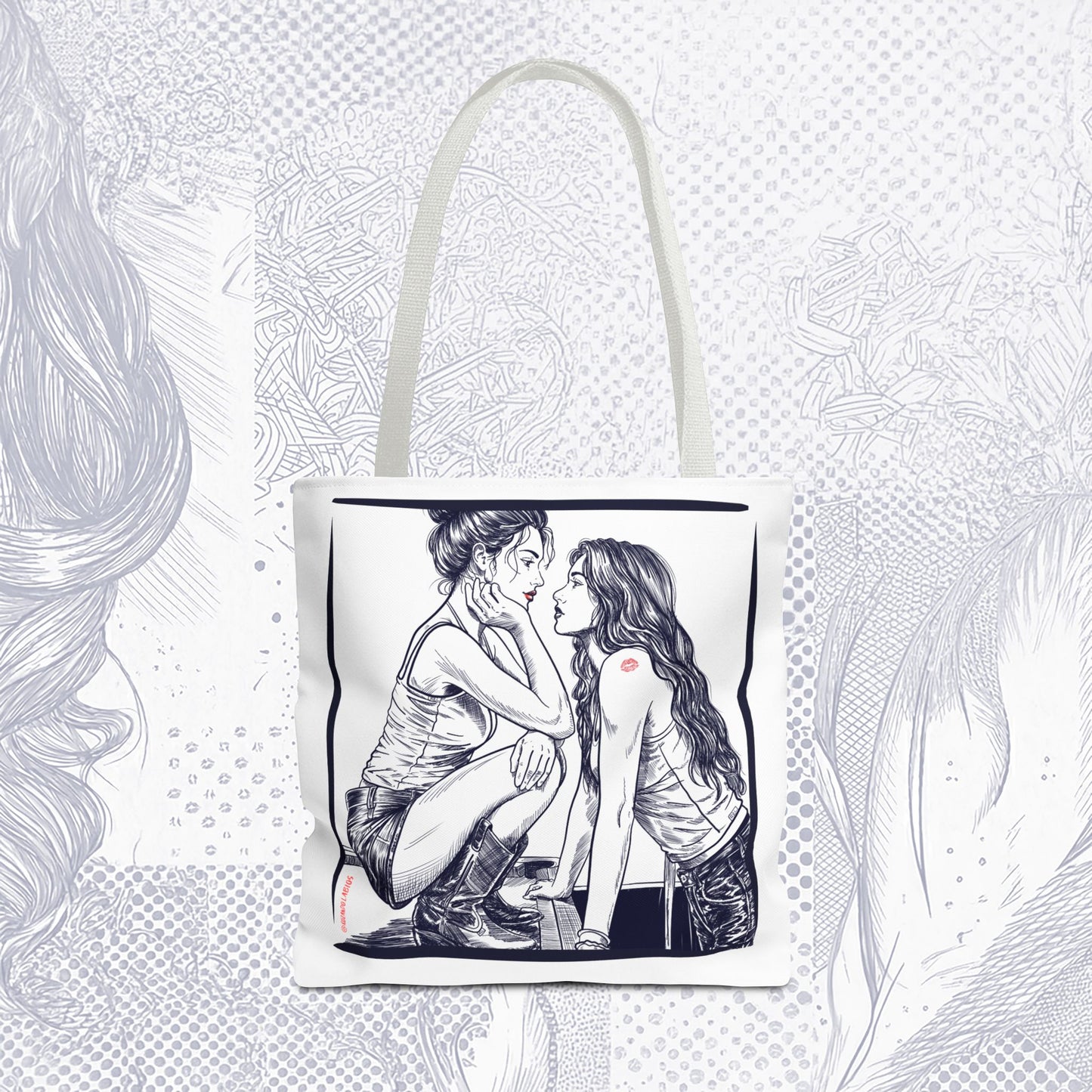 Almost a Kiss Tote Bag – WLW Romantic Canvas Tote | Sapphic & Queer Accessory | RZL Goods
