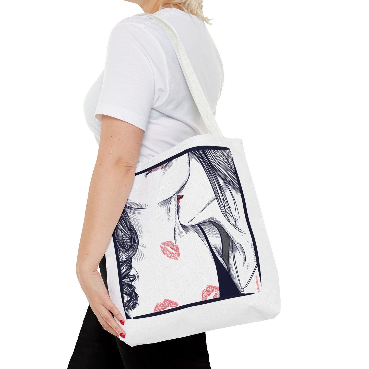 Stolen Kiss Tote Bag – WLW Romantic Canvas Tote | Sapphic & Queer Accessory | RZL Goods