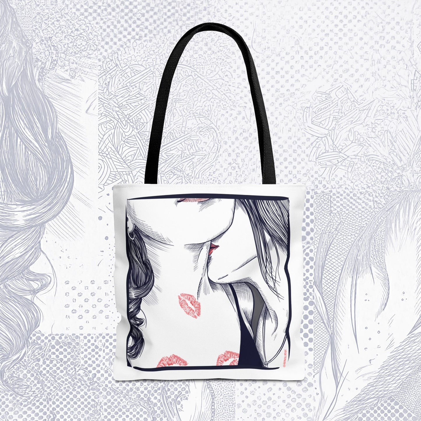 Stolen Kiss Tote Bag – WLW Romantic Canvas Tote | Sapphic & Queer Accessory | RZL Goods