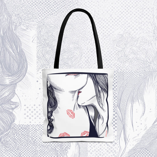 Stolen Kiss Tote Bag – WLW Romantic Canvas Tote | Sapphic & Queer Accessory | RZL Goods