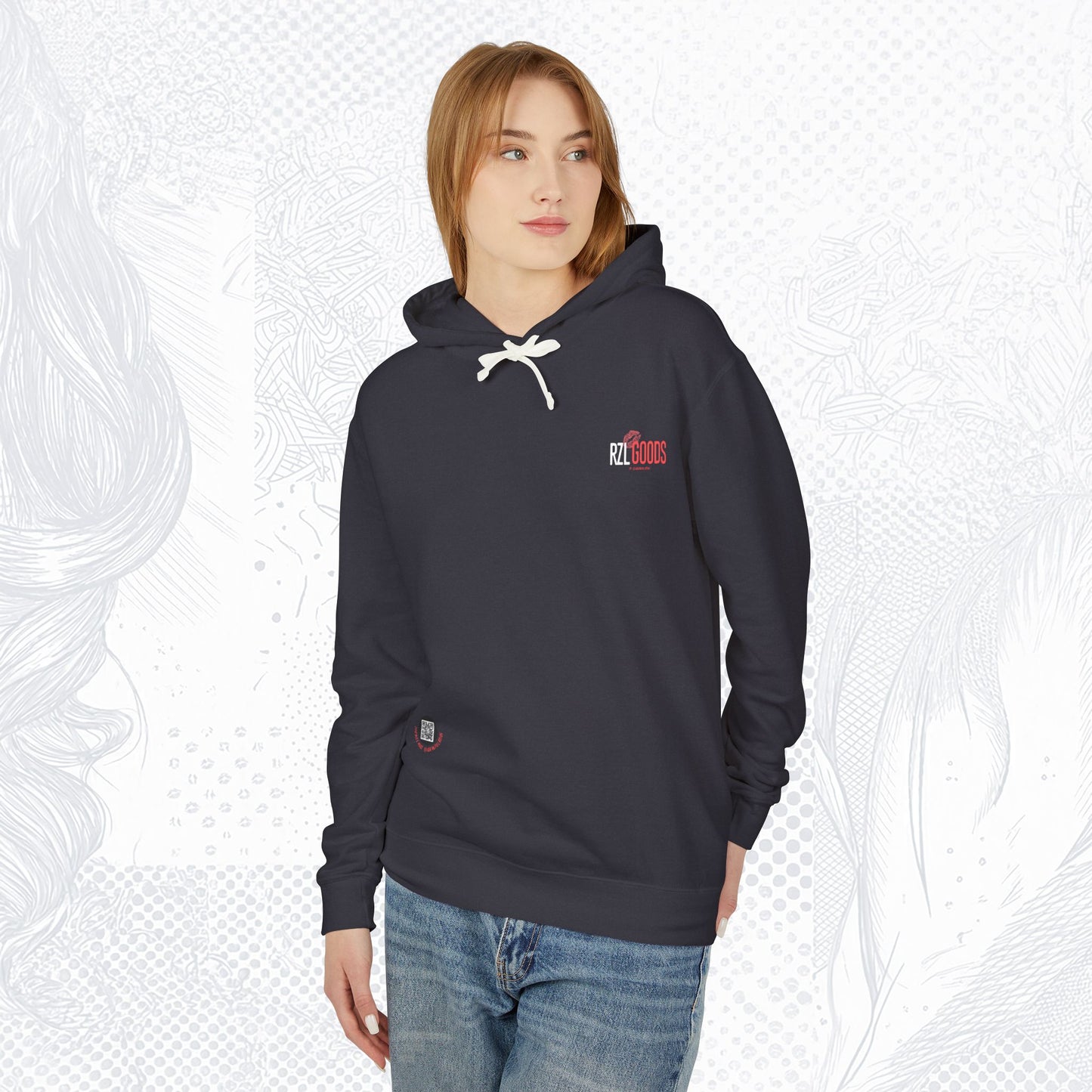 Stolen Kiss Hoodie – Dark line – Romantic Art Pullover for Women | Cozy WLW Graphic Sweatshirt
