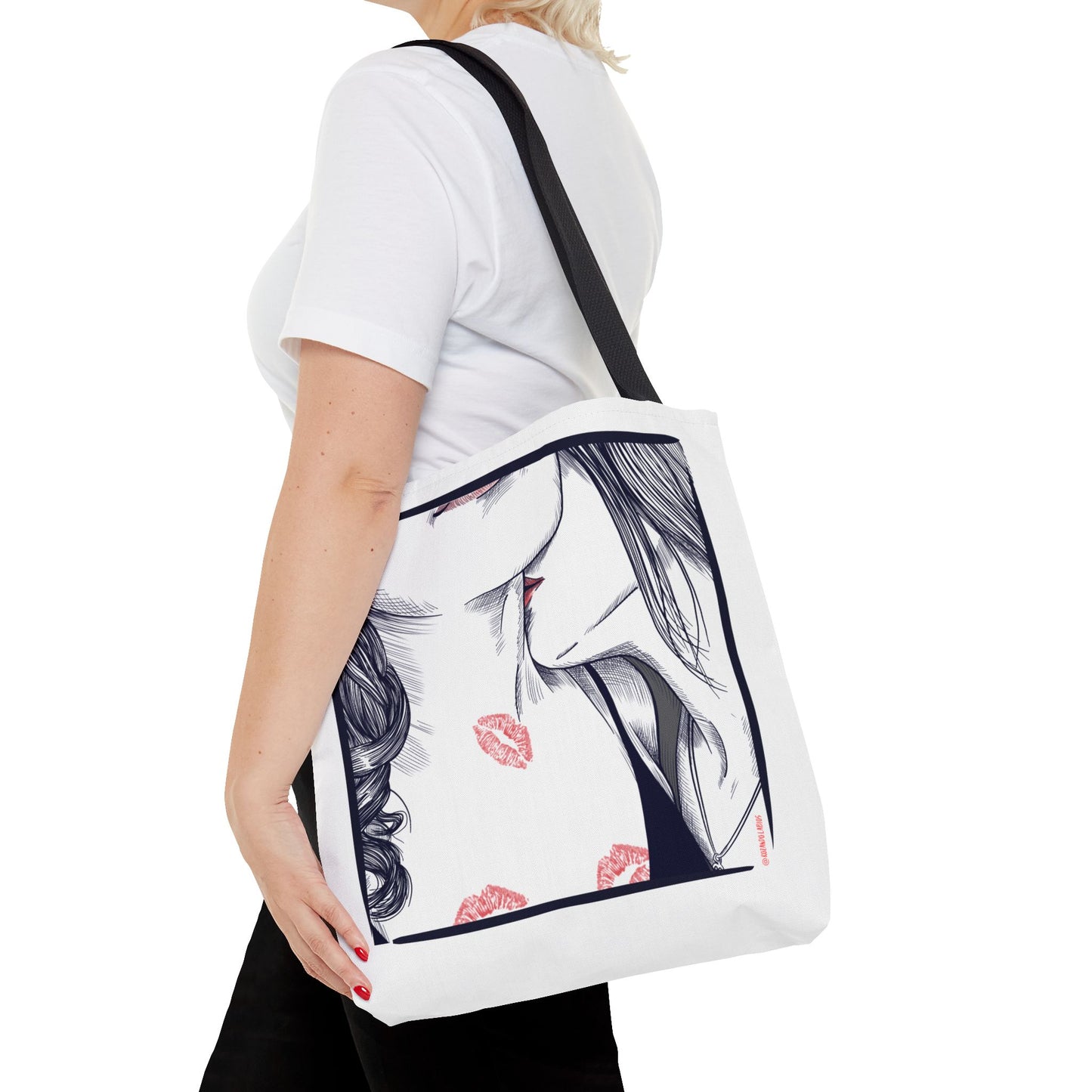Stolen Kiss Tote Bag – WLW Romantic Canvas Tote | Sapphic & Queer Accessory | RZL Goods