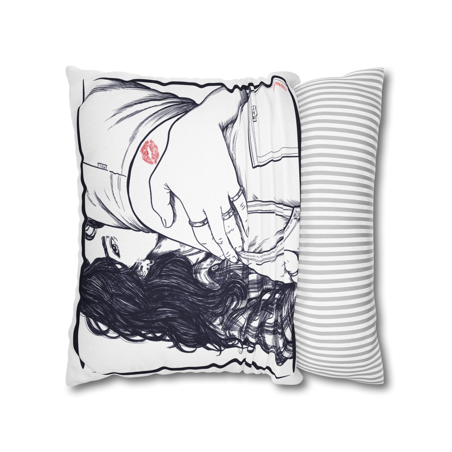 The Look Square Pillow – Romantic WLW Art Throw Pillow | Queer Home Décor Accent