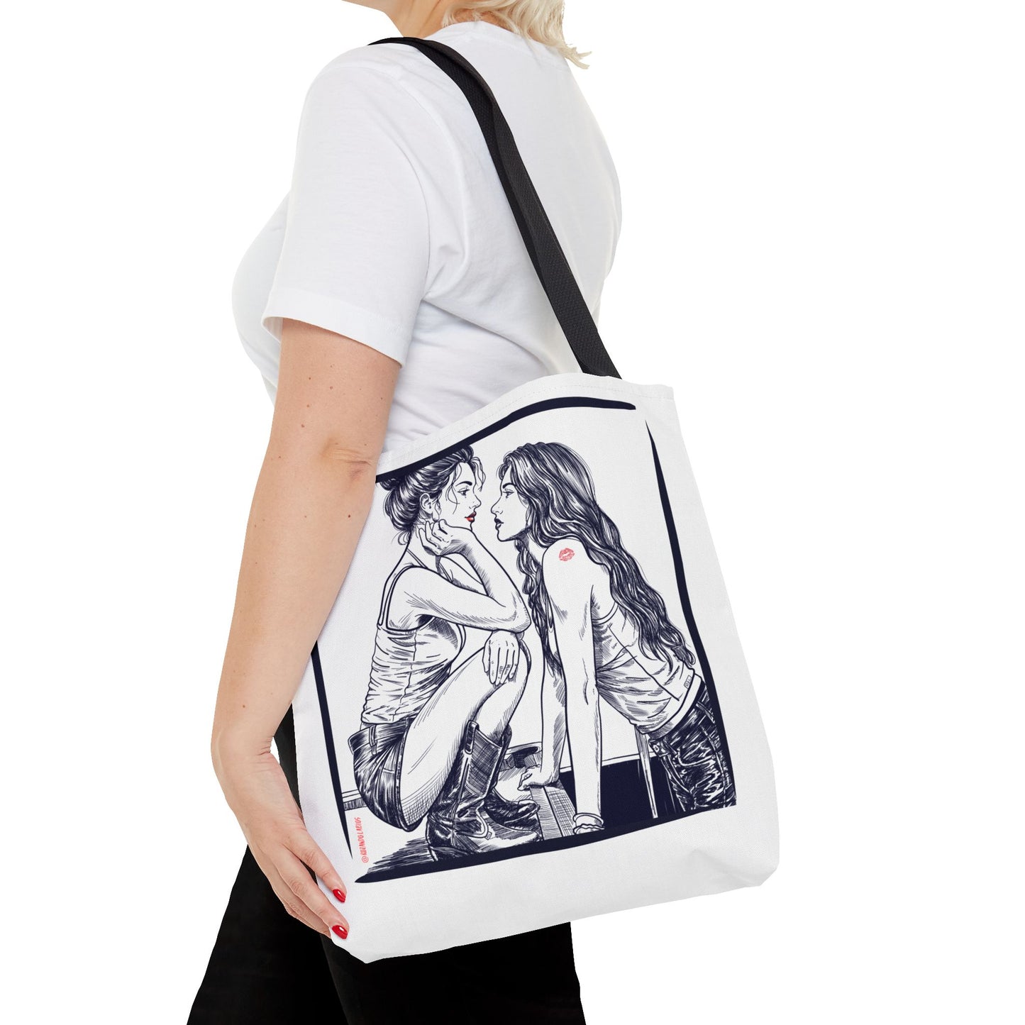 Almost a Kiss Tote Bag – WLW Romantic Canvas Tote | Sapphic & Queer Accessory | RZL Goods