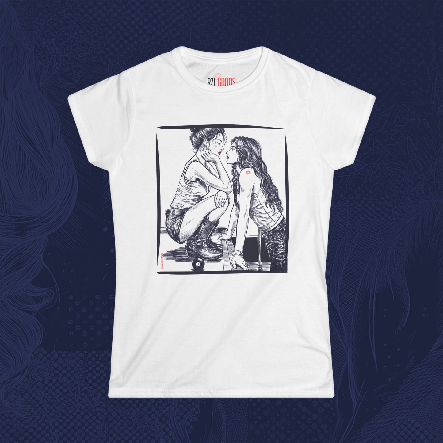 Almost a Kiss Graphic T-Shirt – Romantic Art Women's Tee | RZL Goods