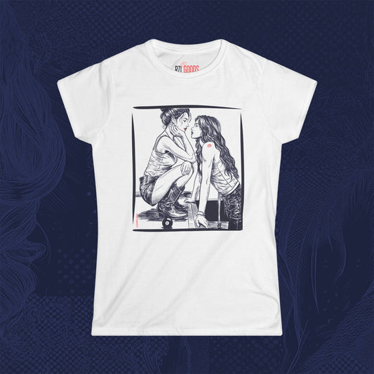 Almost a Kiss Graphic T-Shirt – Romantic Art Women's Tee | RZL Goods