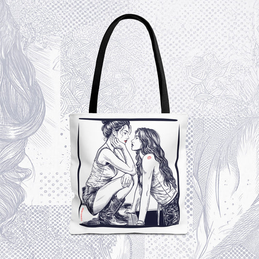 Almost a Kiss Tote Bag – WLW Romantic Canvas Tote | Sapphic & Queer Accessory | RZL Goods