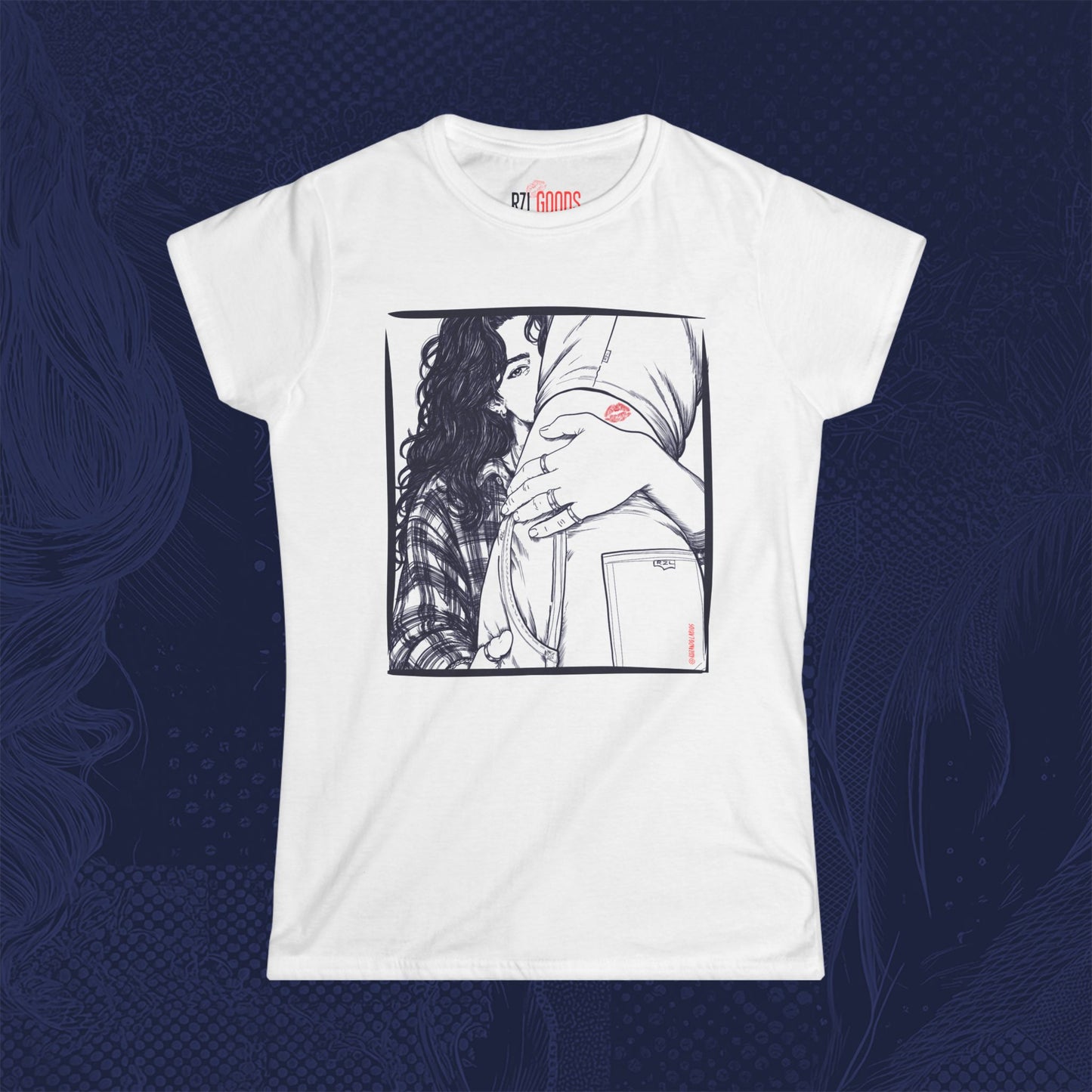 The Look – Sapphic Graphic Tee | WLW Romance Art Shirt | RZL Goods