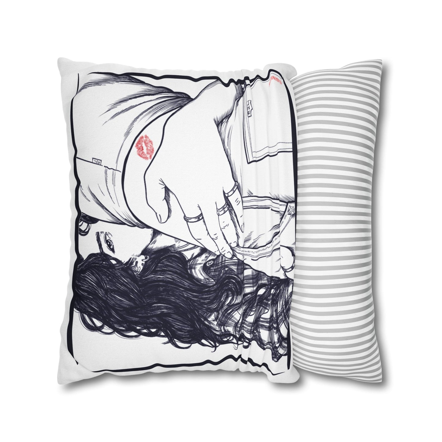 The Look Square Pillow – Romantic WLW Art Throw Pillow | Queer Home Décor Accent