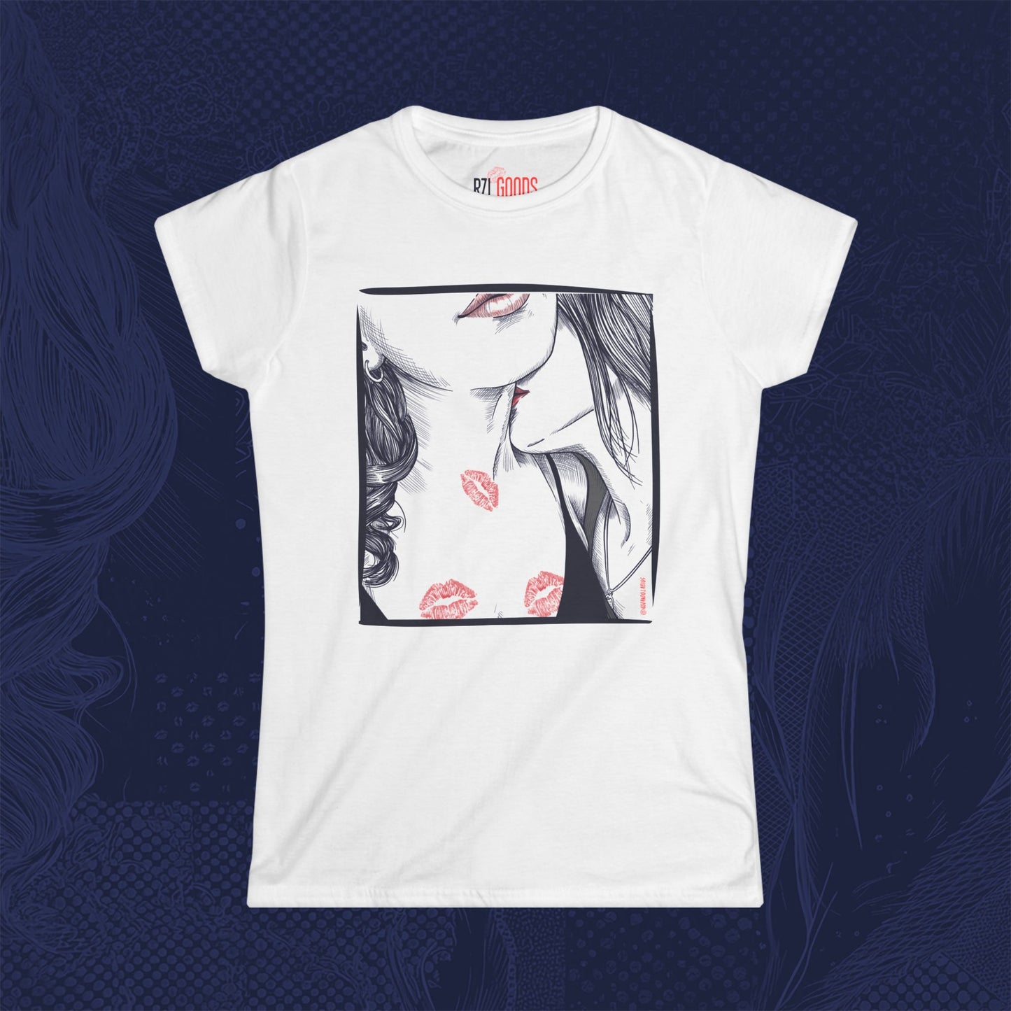 Stolen Kiss Graphic T-Shirt – Romantic Art Tee for Queer Women | RZL Goods