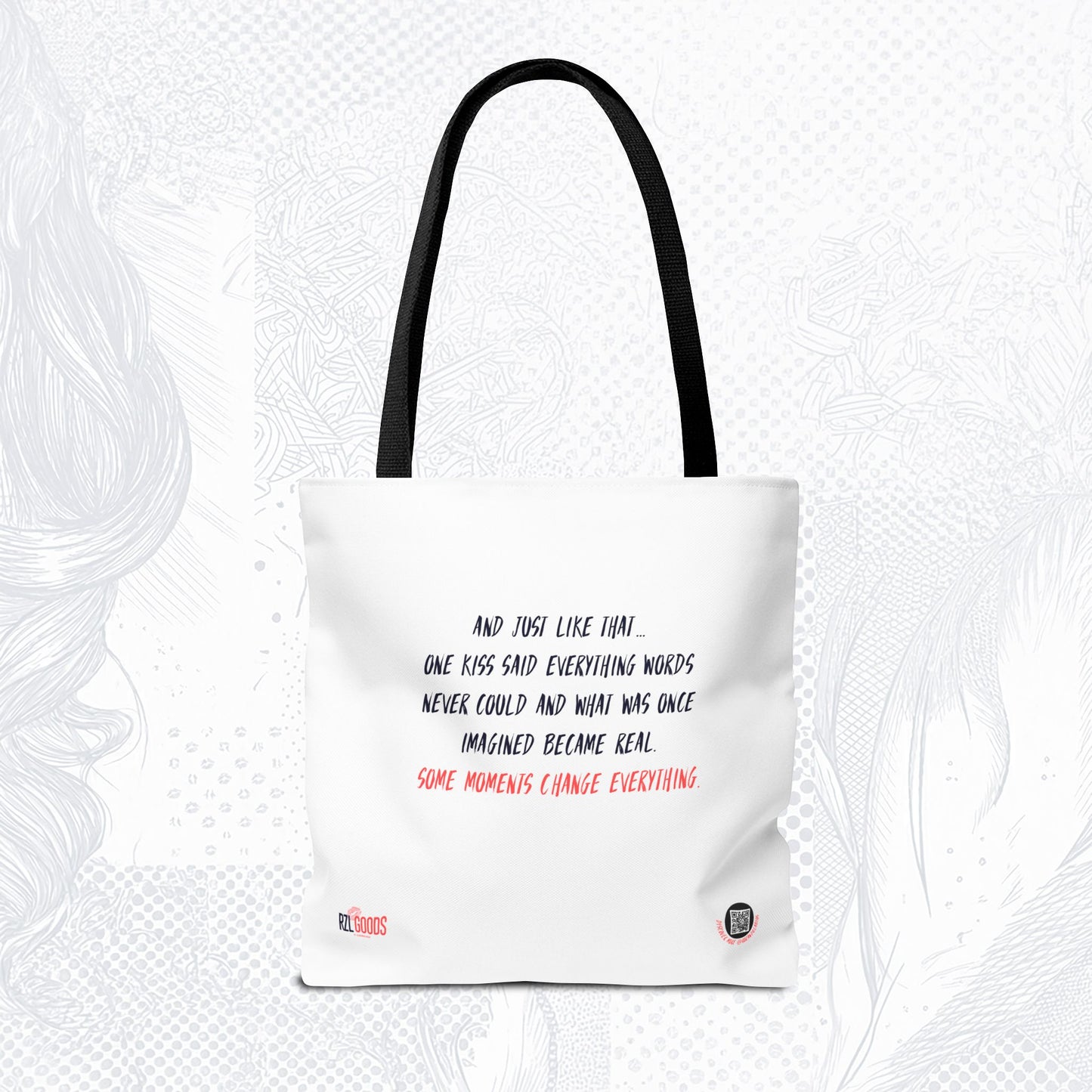 Stolen Kiss Tote Bag – WLW Romantic Canvas Tote | Sapphic & Queer Accessory | RZL Goods