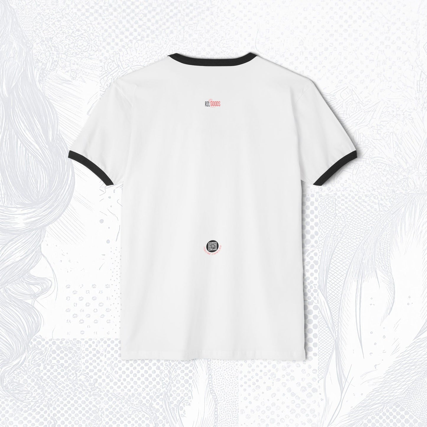 Kiss Me Here ❤️ Ringer T-Shirt – WLW Romantic Graphic Tee | Queer Aesthetic Apparel