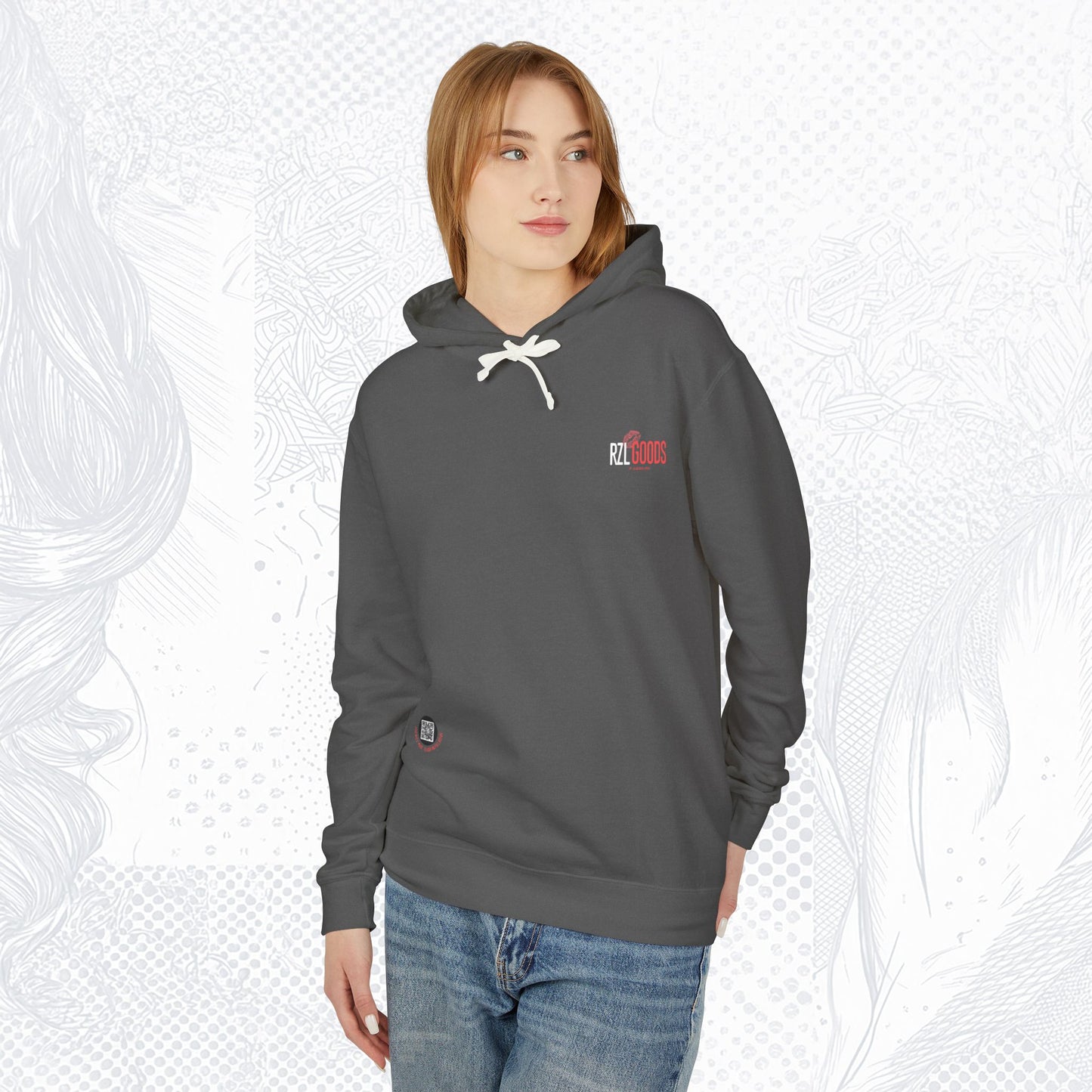 Stolen Kiss Hoodie – Dark line – Romantic Art Pullover for Women | Cozy WLW Graphic Sweatshirt