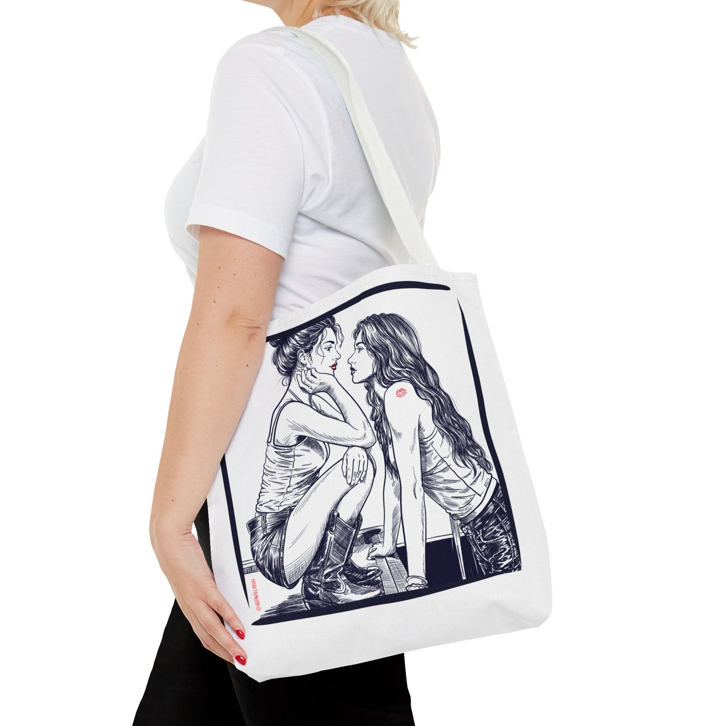 Almost a Kiss Tote Bag – WLW Romantic Canvas Tote | Sapphic & Queer Accessory | RZL Goods
