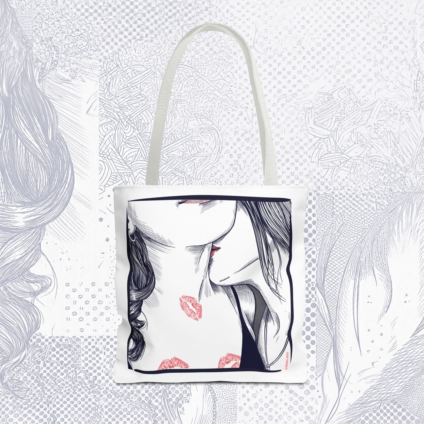 Stolen Kiss Tote Bag – WLW Romantic Canvas Tote | Sapphic & Queer Accessory | RZL Goods
